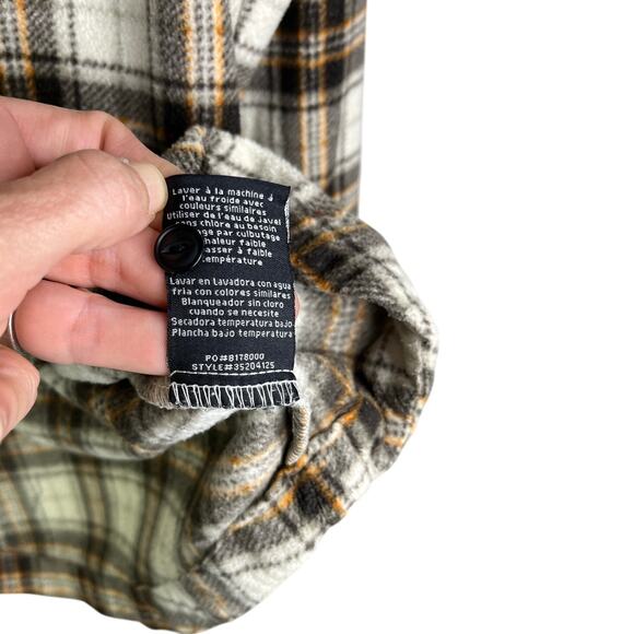 O'Neill Shirt Boys XL Cream Brown Plaid Snap Front Thick Flannel‎ Outdoorsy - Picture 8 of 10